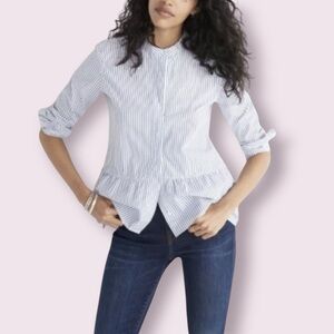 NWT Madewell Lakeside Peplum Long Sleeve Shirt Size  S